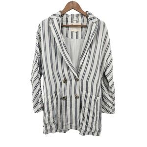 Anthropologie Pilcro Striped Linen Blend Blazer‎ XS Coastal Grandma Lightweight
